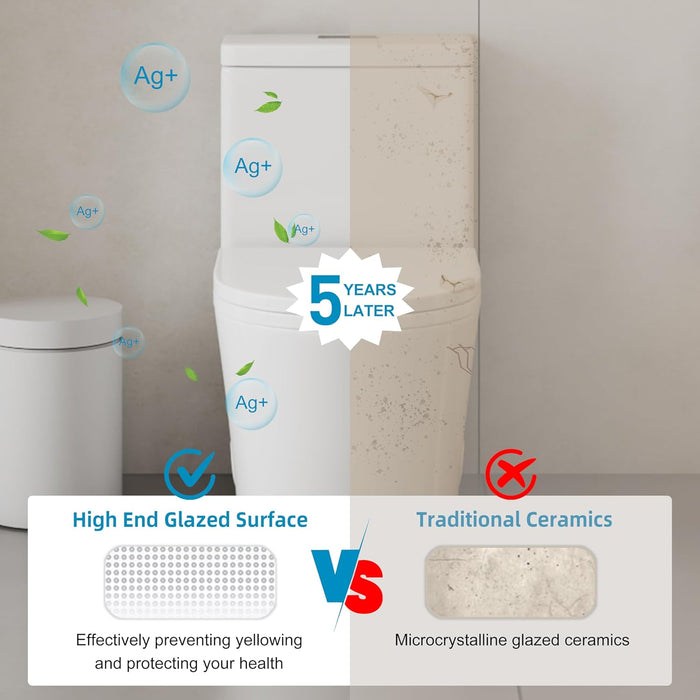24 Inch One-piece toilet Siphon Flush Dual Flush 1.1/1.6 GPF 24*14-3/4*28-3/4 KDK-A14
