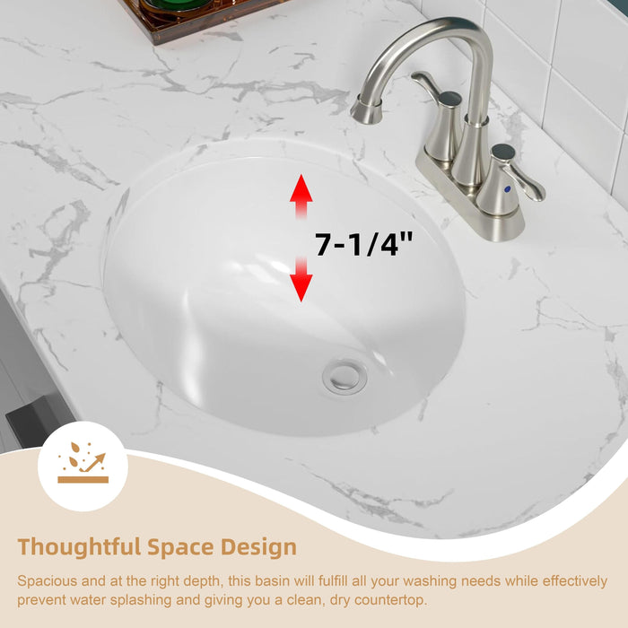 20 Inch Undermount Ceramic Rough Bathroom Sink KDK-B04