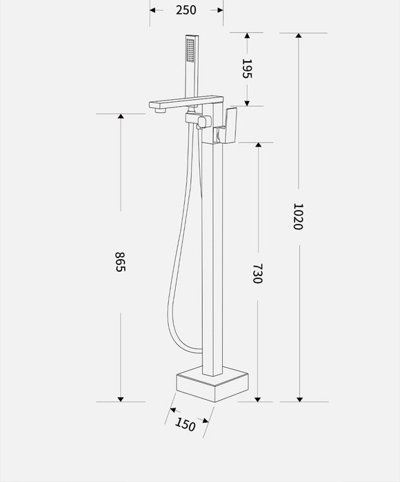 F101 Single Handle Floor Mounted Freestanding Tub Faucet