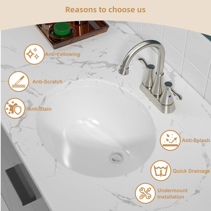 20 Inch Undermount Ceramic Rough Bathroom Sink KDK-B04