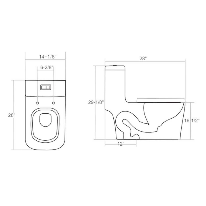 A09 Siphonic one-piece toilet 6/4.2 Litre 28"*14-1/8"*29-1/8"