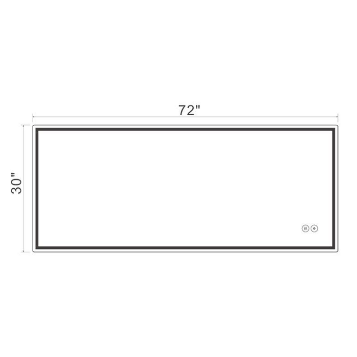 AT7230 LED Backlit Mirror ON/OFF+3CCT+Anti-Fog 72‘’*30‘’