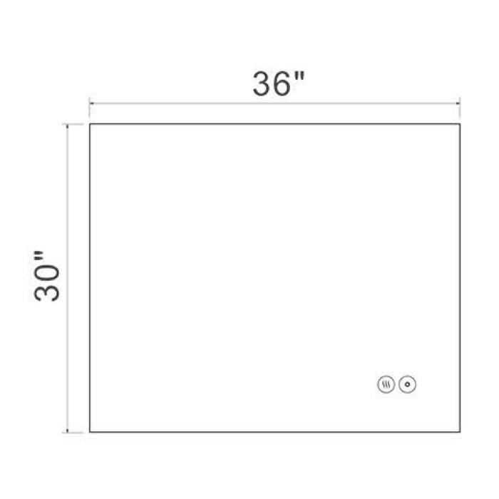 ABT3630 LED Backlit Frameless Lighted Bathroom Wall Mirror 36''*30''