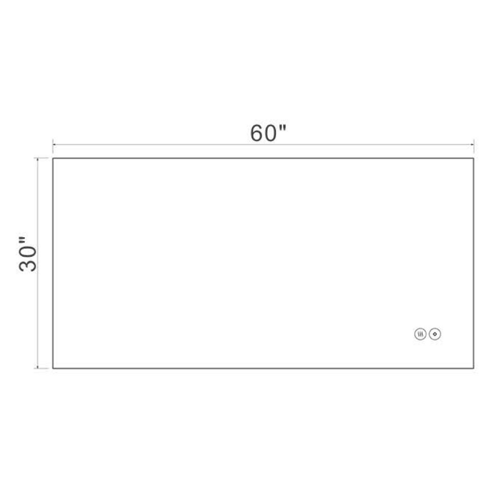 ABT6030 LED Backlit Frameless Lighted Bathroom Wall Mirror 60''*30''