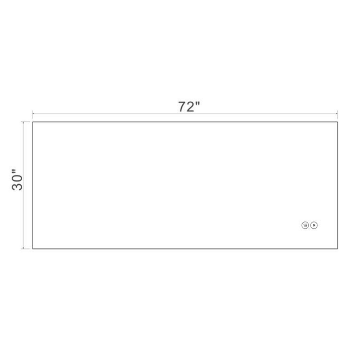 ABT7230 LED Backlit Frameless Lighted Bathroom Wall Mirror 72''*30''