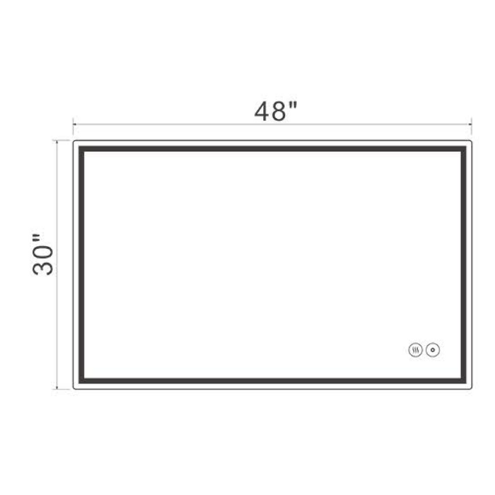 AT4830 LED Backlit Mirror ON/OFF+3CCT+Anti-Fog 48‘’*30‘’