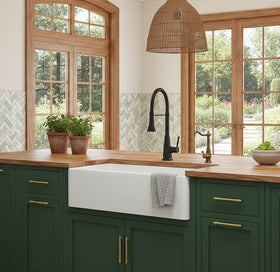 33 Inch Ceramic Farmhouse Single Bowl Reversible Apron Front Kitchen Sink KDK-B40L