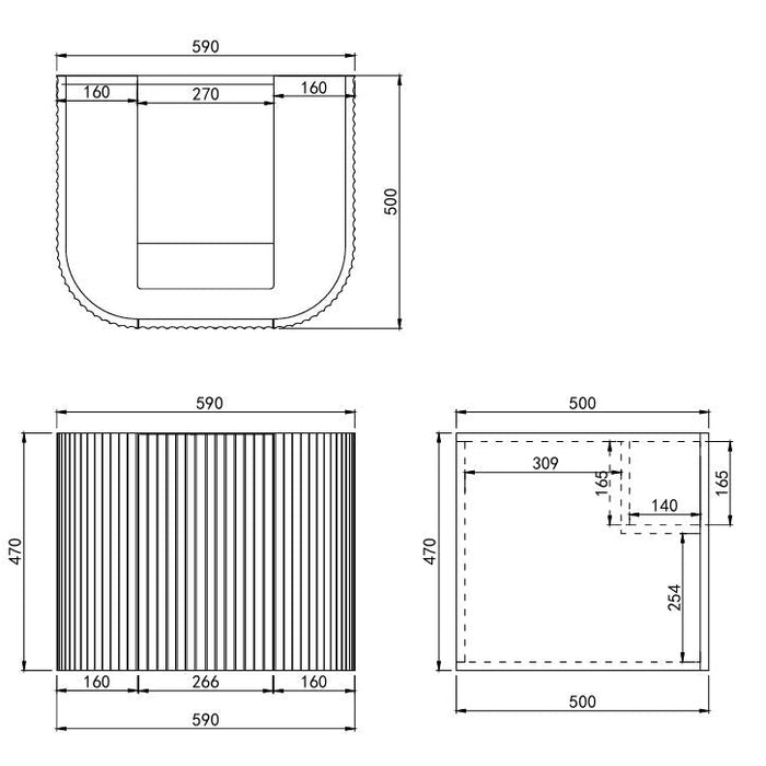 Avalon Standard Wall Hung Vanity 590-1790mm