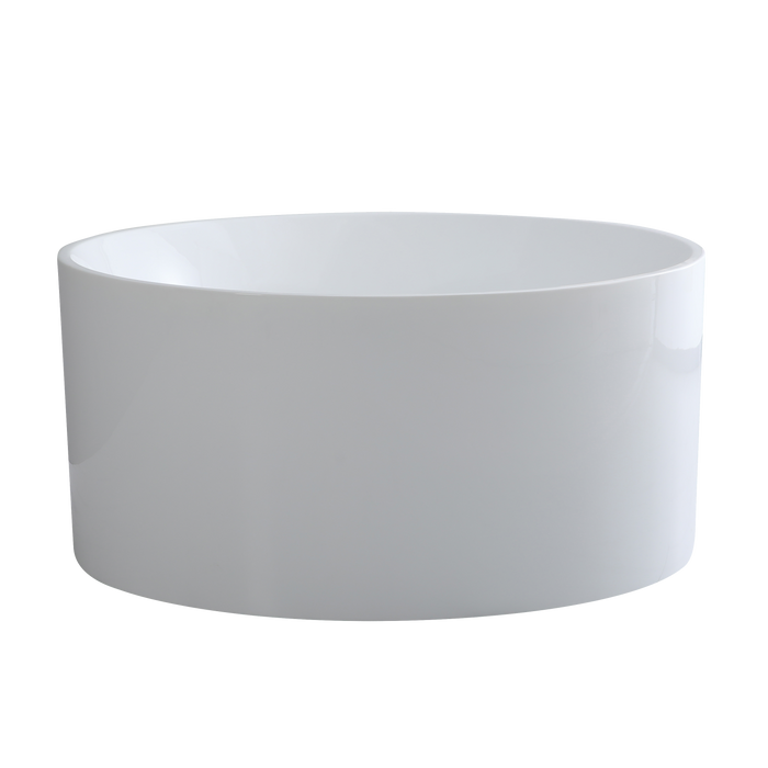 CO1280-GW Acrylic Freestanding Bathtub, Contemporary Round Soaking Tub with Overflow, cUPC Certified