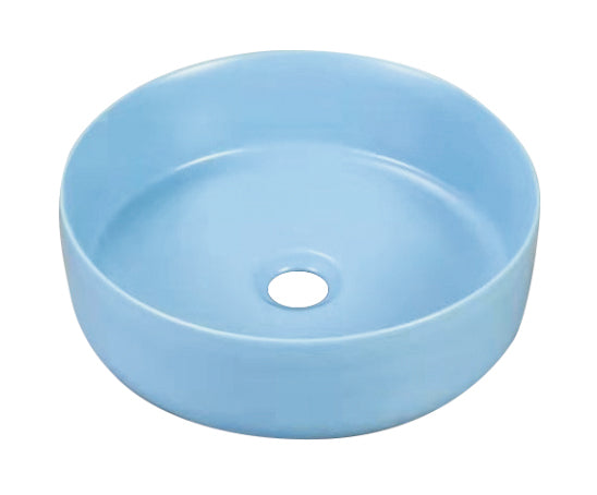 K517BL Blue Vitreous China Circular Bathroom Sink