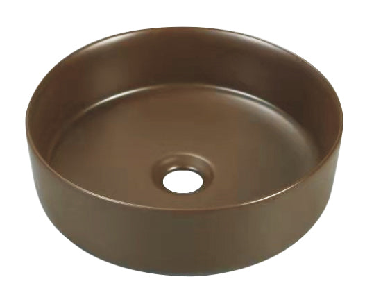 K517BR Brown Vitreous China Circular Bathroom Sink