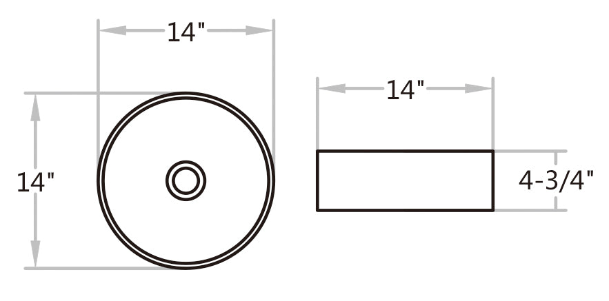 K517BR Brown Vitreous China Circular Bathroom Sink