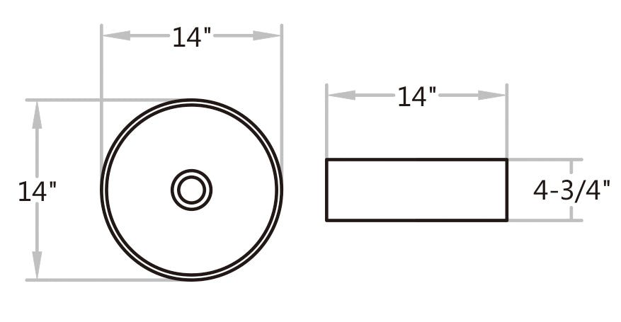 K517BS Silvery Vitreous China Circular Bathroom Sink