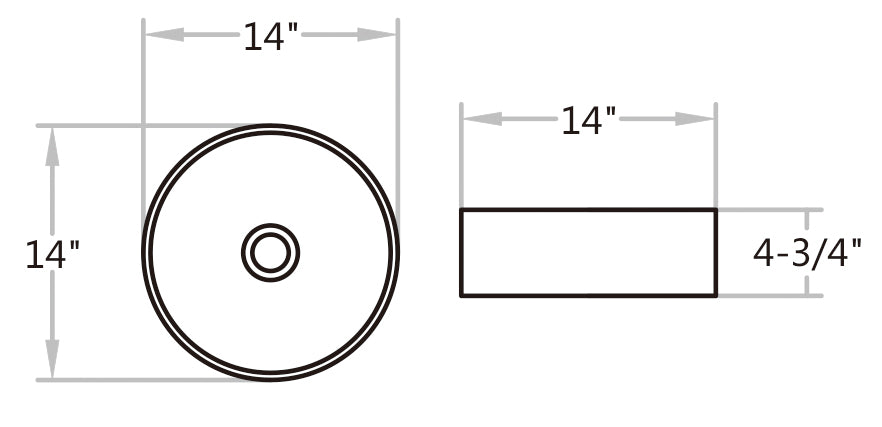 K517BY Glod Vitreous China Circular Bathroom Sink