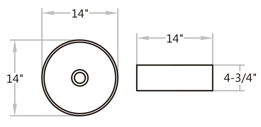 K517B Black Vitreous China Circular Bathroom Sink