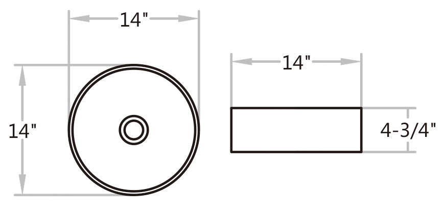 K517GRA Gray Vitreous China Circular Bathroom Sink