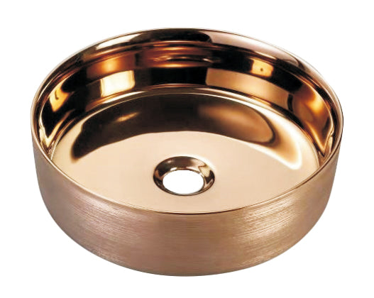 K517NB Rose Gold Vitreous China Circular Bathroom Sink