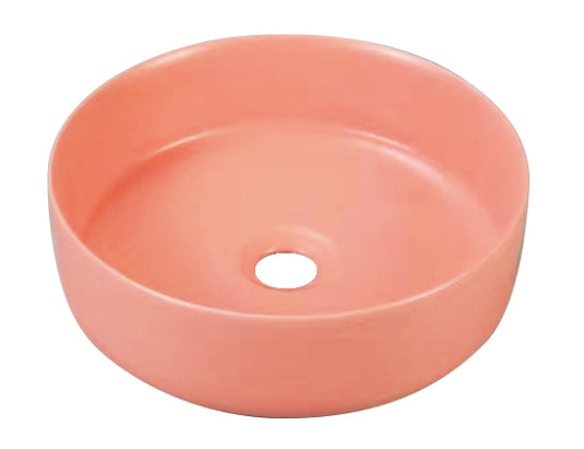 K517P Pink Vitreous China Circular Bathroom Sink