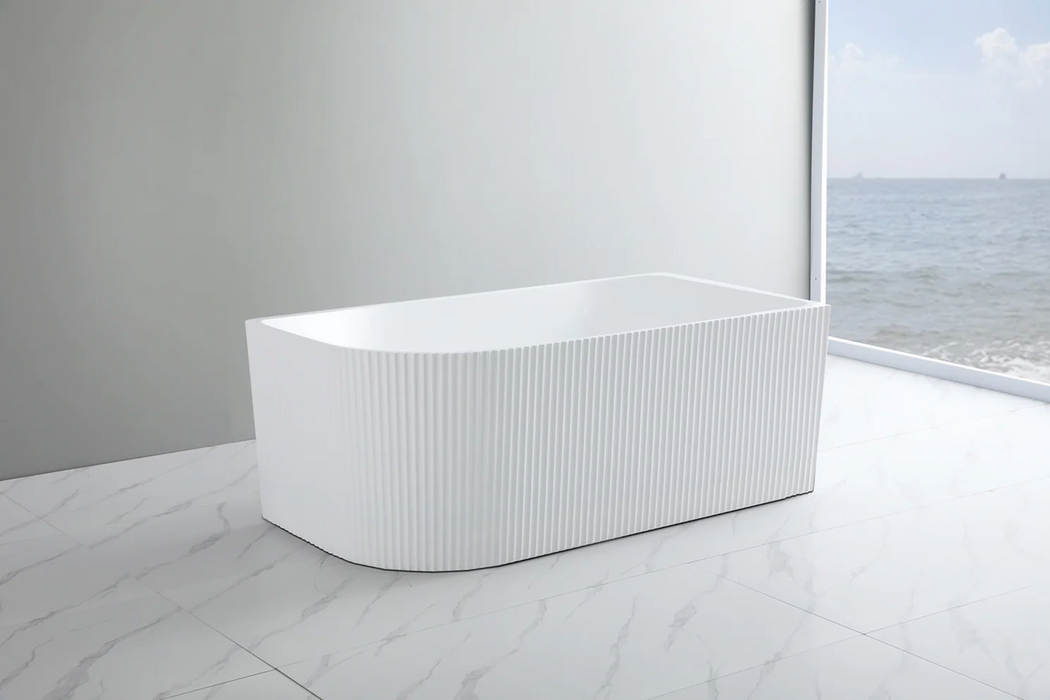 KBT-6LW 67'' Freestanding Bathtub, Deep Soaking Tub, Non-Slip Base, Acrylic, cUPC Certified Free Standing Tub, Chrome Drain Bath Tub, Modern Tub for Bathrooms