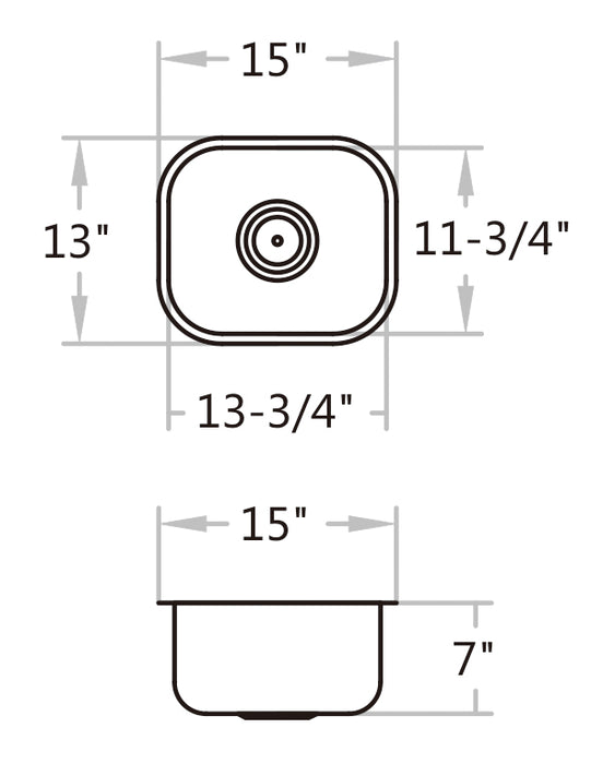 KDK-1512 Undermount Single Bowl Kitchen Sink 15‘’*13‘’*7‘’