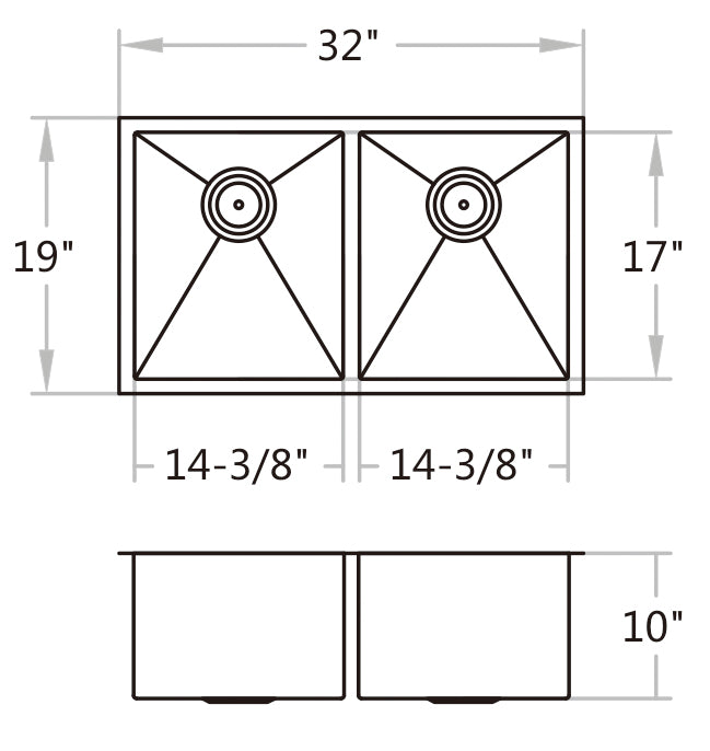 KDK-3219DT Undermount Single Bowl Stainless Steel Kitchen Sink 32‘’*19‘’*10‘’