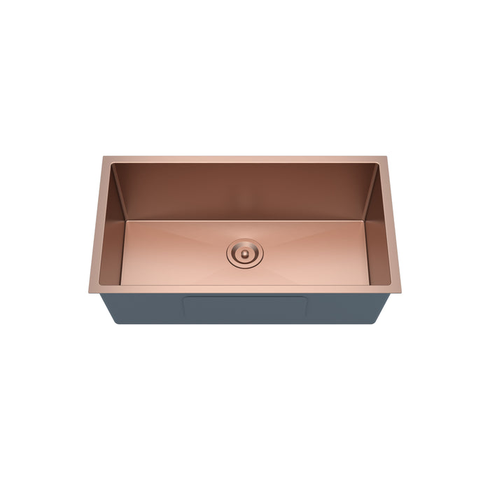 32'' Rosegold Undermount Single Bowl Stainless Steel Kitchen Sink 32*19*10 KDK-3219SR