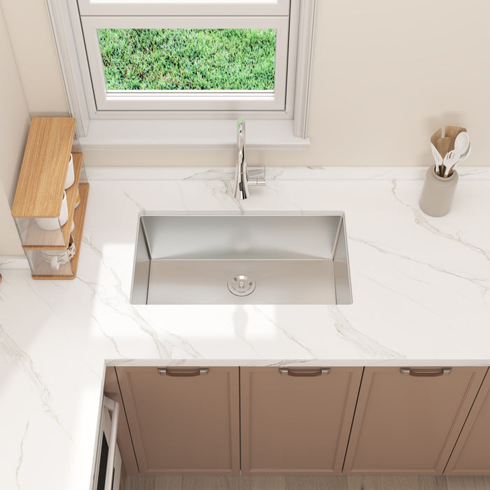 32'' Undermount Single Bowl Stainless Steel Kitchen Sink 32*19*10 KDK-3219S (Copy)