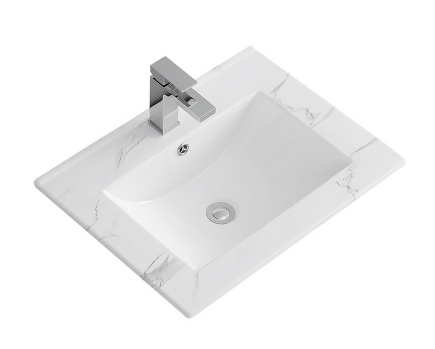 CT2418 Pattern Grey China Rectangular Vessel Bathroom Sink with Overflow