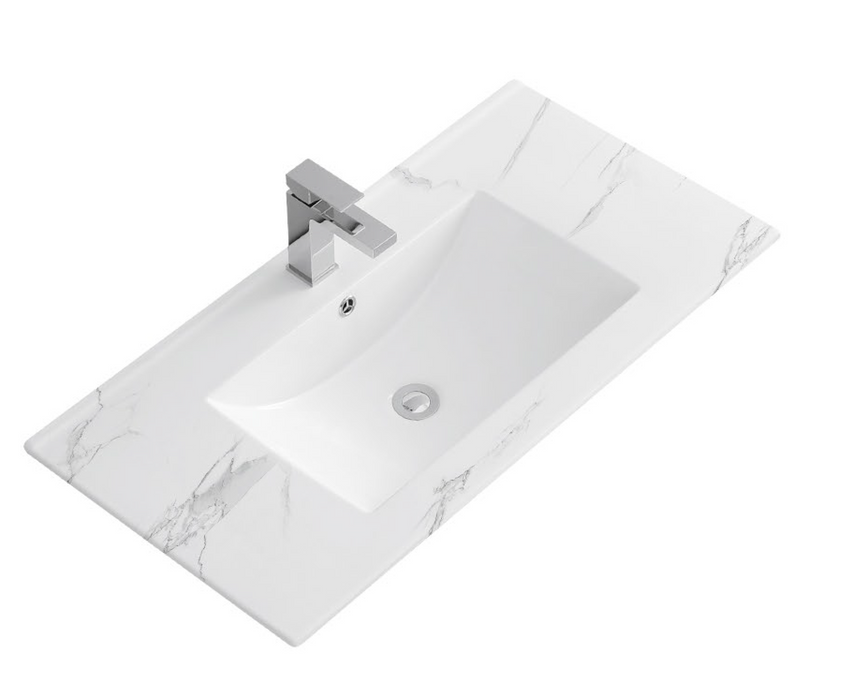 CT3618 Pattern Grey China Rectangular Vessel Bathroom Sink with Overflow