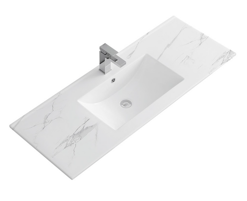 CT4818 Pattern Grey China Rectangular Vessel Bathroom Sink with Overflow