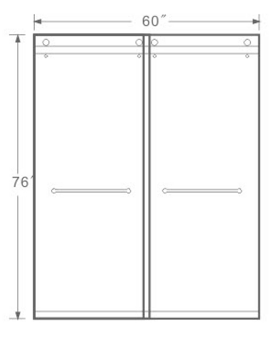 PF-92 Double Sliding Door Frameless Shower Door