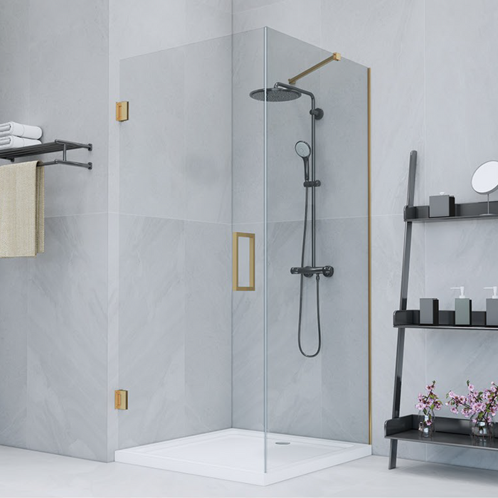 JL-001 Hinged Door With One Fixed Side Glass Shower Door