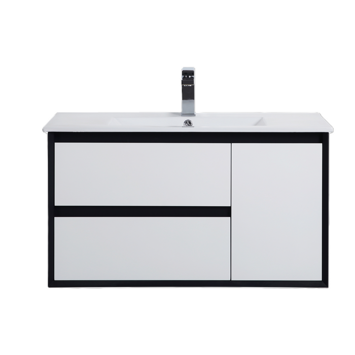 PVC Single Bathroom Vanity with Ceramic Top 35''*18''*19-5/8''