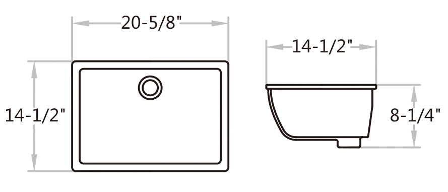 B03 Ceramic Rectangular Undermount Bathroom Sink