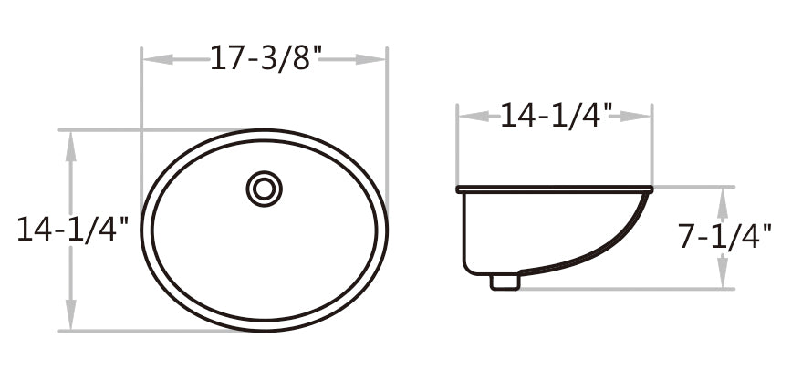 B04 Ceramic Rectangular Undermount Bathroom Sink