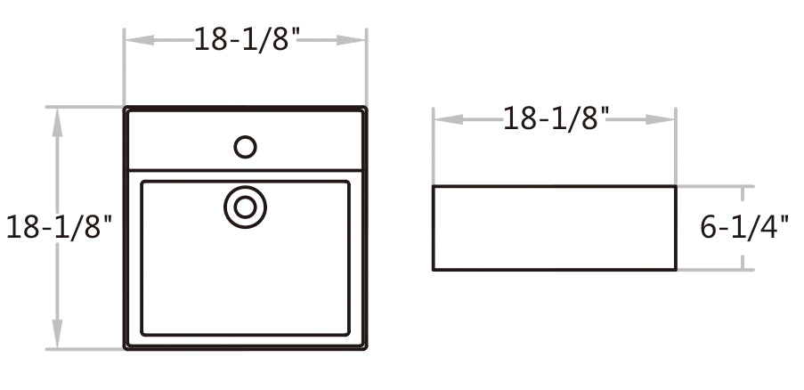 B10 Ceramic Rectangular Top mount Bathroom Sink