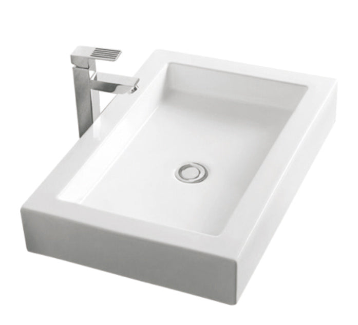 B12 Ceramic Rectangular Top mount Bathroom Sink