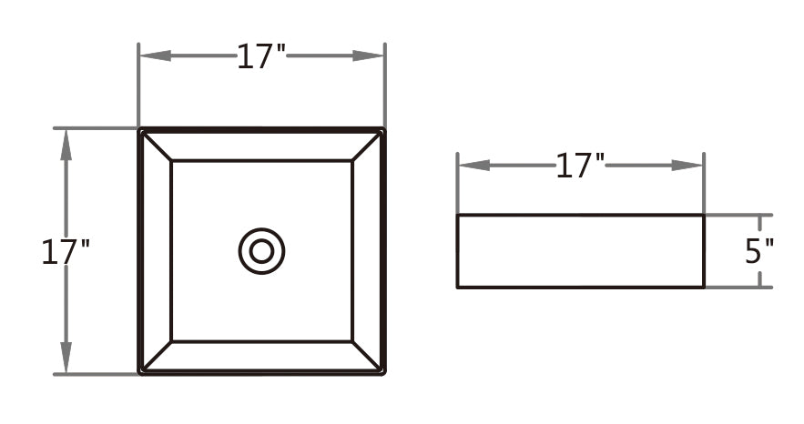 B13 Ceramic Rectangular Top mount Bathroom Sink