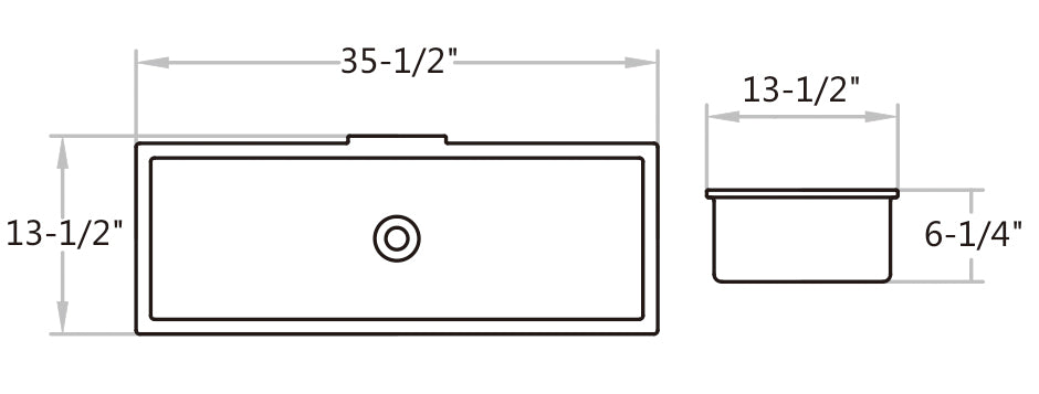 B33 Ceramic Rectangular Undermount Bathroom Sink