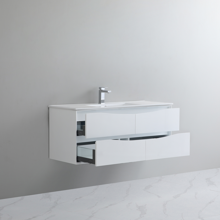 Single Bathroom Vanity with Ceramic Top 59" × 18-1/8" × 20-1/2"