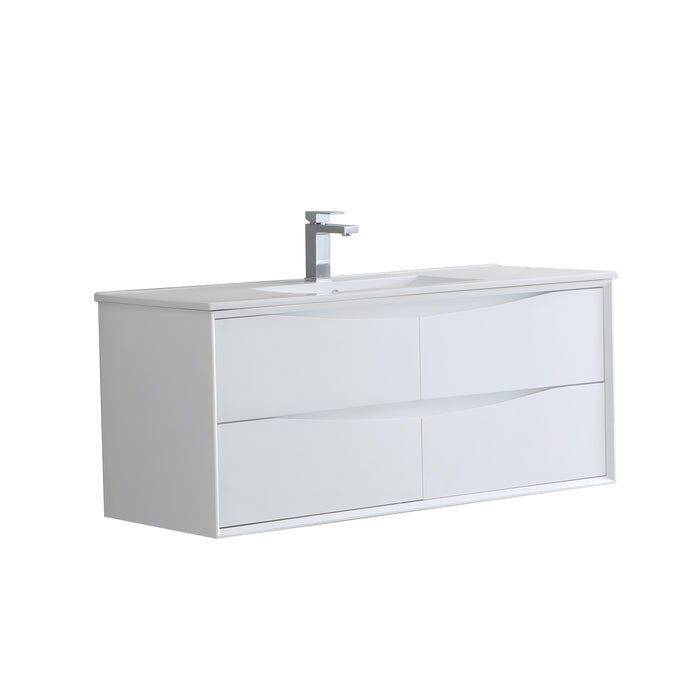 Single Bathroom Vanity with Ceramic Top 59" × 18-1/8" × 20-1/2"