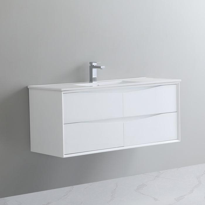 Single Bathroom Vanity with Ceramic Top 59" × 18-1/8" × 20-1/2"
