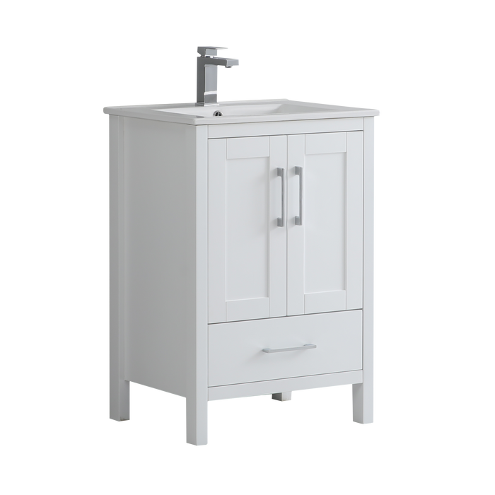 P1801-24 PVC Bathroom Vanity With Ceramic Top and Legs 24‘’*18‘’*33.5‘’