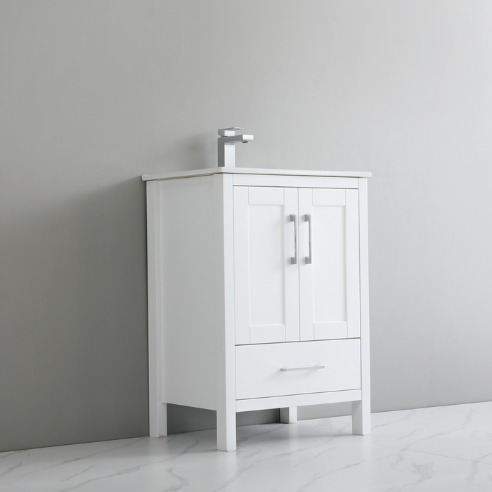 P1801-24 PVC Bathroom Vanity With Ceramic Top and Legs 24‘’*18‘’*33.5‘’