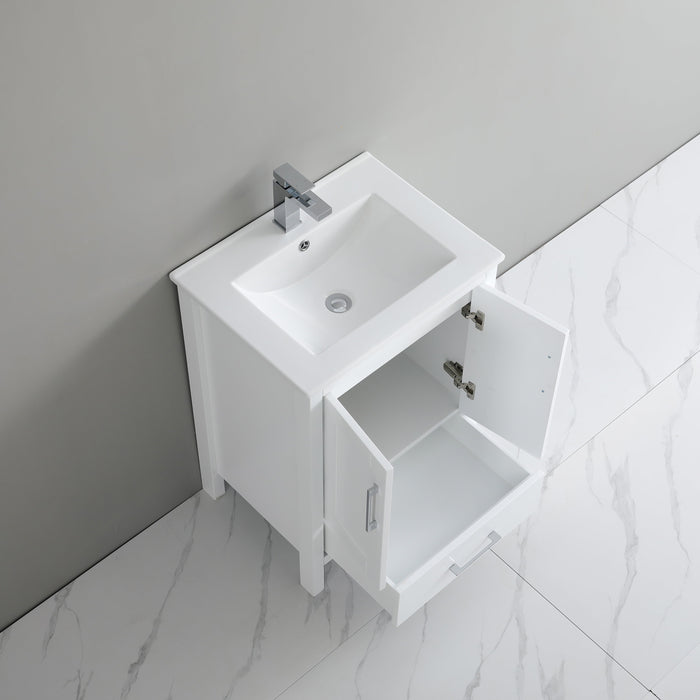 P1801-24 PVC Bathroom Vanity With Ceramic Top and Legs 24‘’*18‘’*33.5‘’