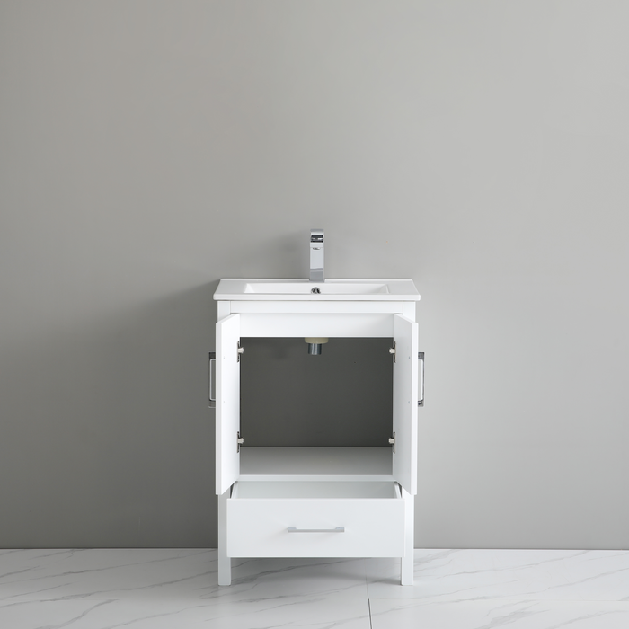 P1801-24 PVC Bathroom Vanity With Ceramic Top and Legs 24‘’*18‘’*33.5‘’
