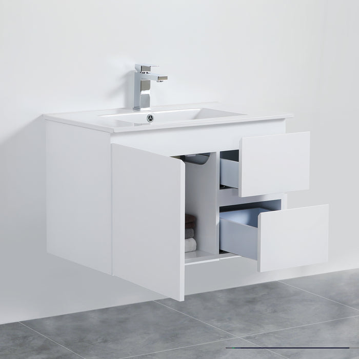 X-PF750R-WH PVC Bathroom Vanity With Ceramic Top 29.5‘’*18‘’*19.7‘’