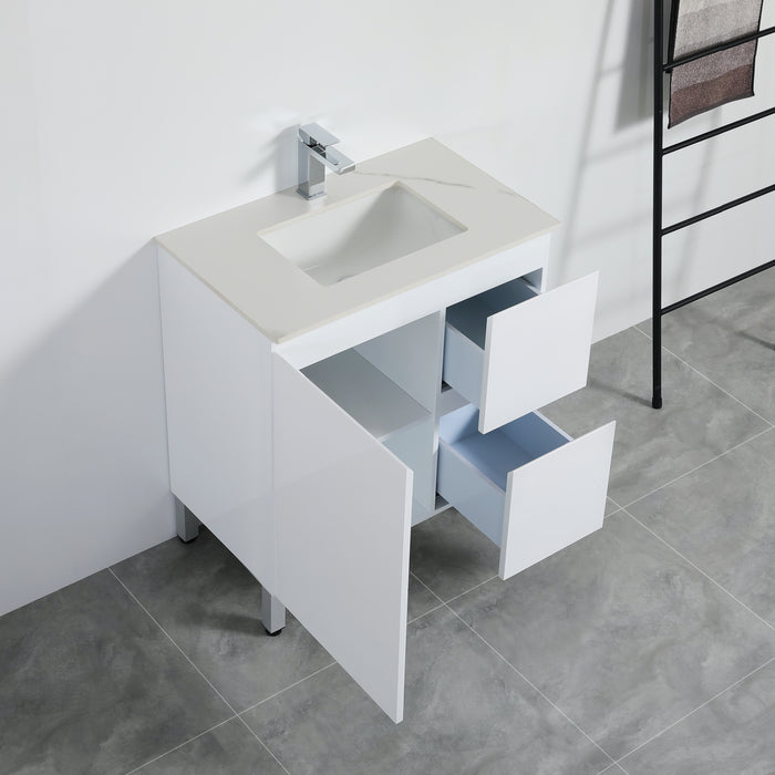 PVC Bathroom Vanity With Ceramic Top 29.5"x18"x34.6"
