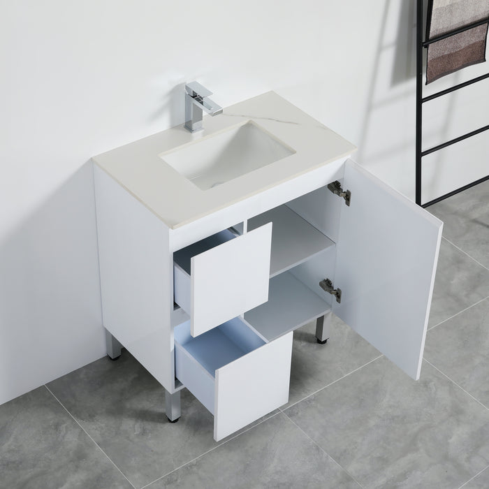 PVC Bathroom Vanity With Ceramic Top 29.5"x18"x34.6"