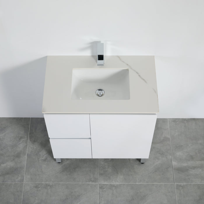 PVC Bathroom Vanity With Ceramic Top 29.5"x18"x34.6"